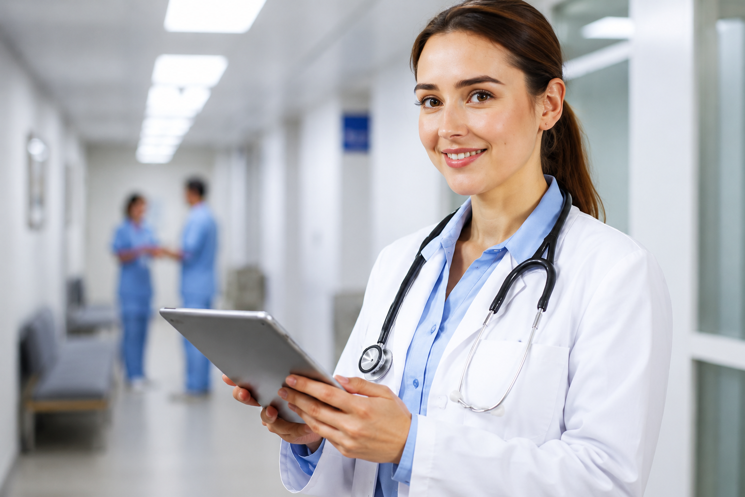 Doctora con tablet