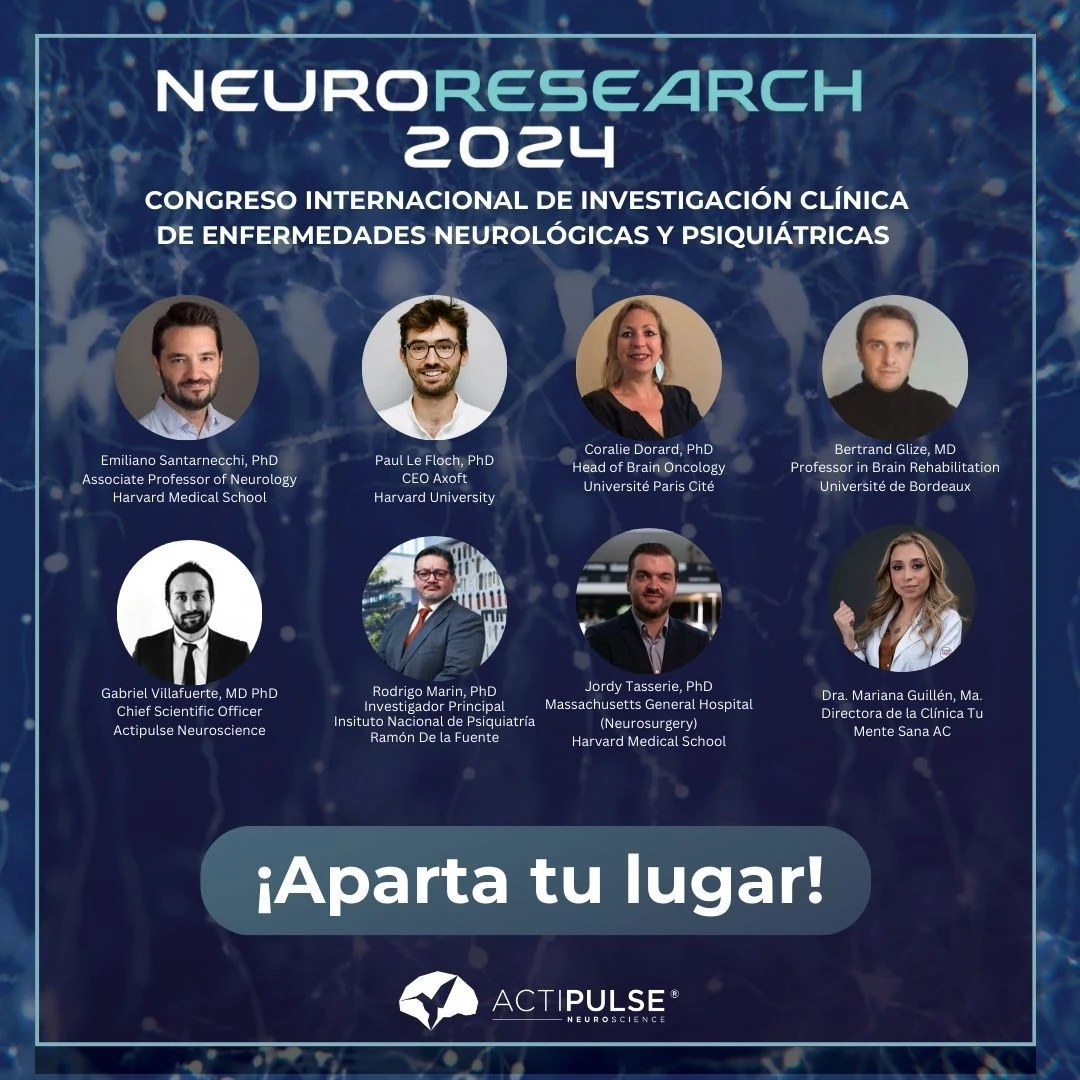 Cartel histórico de los ocho ponentes de Neuroresearch 2024.