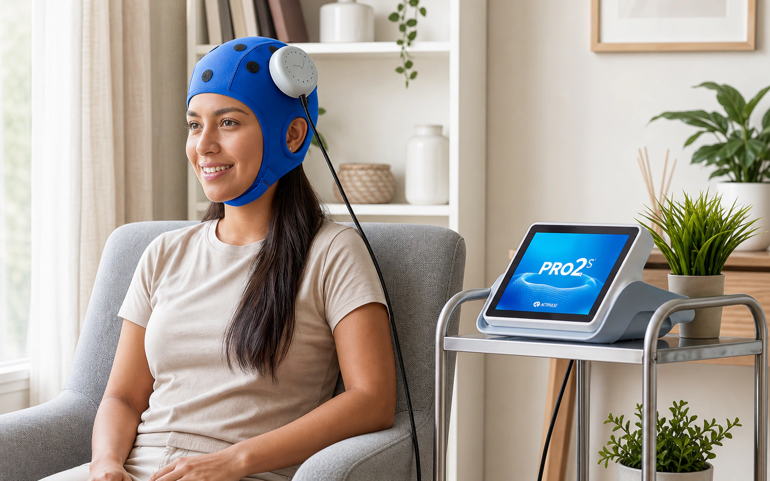 Paciente durante una sesión con el sistema Actipulse PRO 2